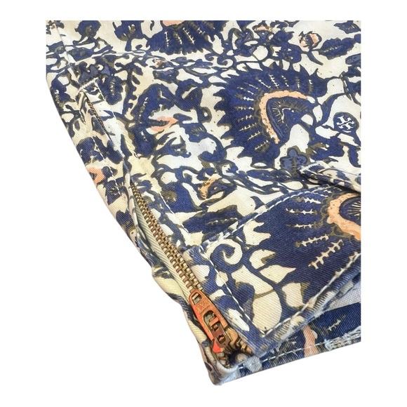 Tory Burch size 25 cropped Stretch skinny jeans pants multi color cotton stretch - Picture 8 of 12